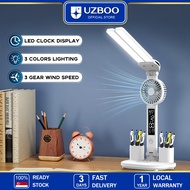 UZBOO Desk Lamp Double-head Table Lamps 3 Color Touch Dimming Lamp Desk Light Dorm Bedroom Lamp Modern Table Lamp Eye Protection Lights with Fan Function Work And Study Table Lights