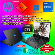 #HP209 USED HP OMEN 16 Gaming Laptop Intel i7-11800H 16G 512GB SSD NVIDIA GEFORCE RTX3050Ti RTX 3050
