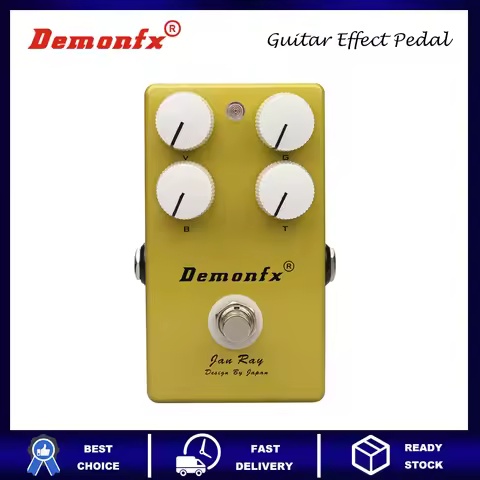 Demonfx Overdrive Guitar Effect Pedal with Full Metal Shell Clear Tone, 4 Control Knobs Volume/Bass/