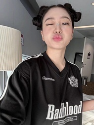 Korea Oversized T-shirt Badblood Jersey Sports Short-sleeved American Retro Yeri Same Couple Loose T