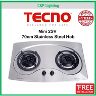 Tecno MINI 2SV 70cm 2 Burner Stainless Steel Cooker Hob Gas Stove