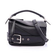 【二手】 LOEWE Puzzle Biker Bag Small 2WAY A510S21XC7 黑色皮革 Puzzle Biker Bag Small 女款二手 A