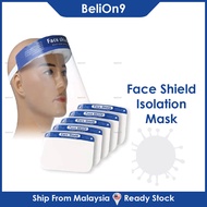 [BeliOn9] Face Shield Protector Crystal Clear Face Cover Protective Face Mask Screen Anti-fog Masks Anti Splash Head Guard