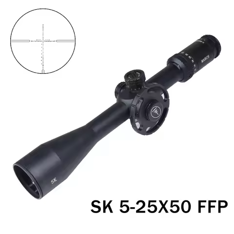T-EAGLE SK5-25X50 FFP Scopes Tactical Hunting Scope Airsoft Optical Sight Etched Glass for 11mm/20mm