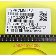 (Combo of 10) Zener Diode ZMM15 SMD 1206 LL34 cylindrical glass tube Zener Diode 15V 0.5A (Combo)