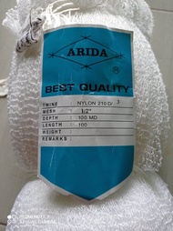 Jaring Arida ½ inchi d3 100md/100yds tate nilon jaring pukat arida jaring udang jaring ikan kecil jaring keruk jaring bahan jala jaring ikan bahan anco