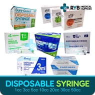 Disposable Syringe 100pcs per box Sure-Guard, Prime, Indoplas (SOLD PER BOX) 1cc, 3cc, 5cc, 10cc etc