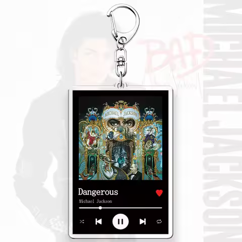 King of Pop 8cm Michael Jackson Acrylic Keychain Bag Decorate Idol MJ Key Chain Mike Acrylic Key Fob