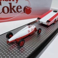 M2 1/64 Ford F-250 Transport Trailer+Speedy Tanker Model Belly Tanker Cola Painting