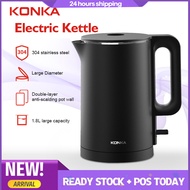 KONKA Electric Jug Kettle 1.8L Large Capacity 304 Stainless Steel Electric Ketel Teko Jug Elektrik Tea Maker Fast-boiling Smart Kettle Temperature Control Automatic Cut Off Jug Kettle | Home Promall