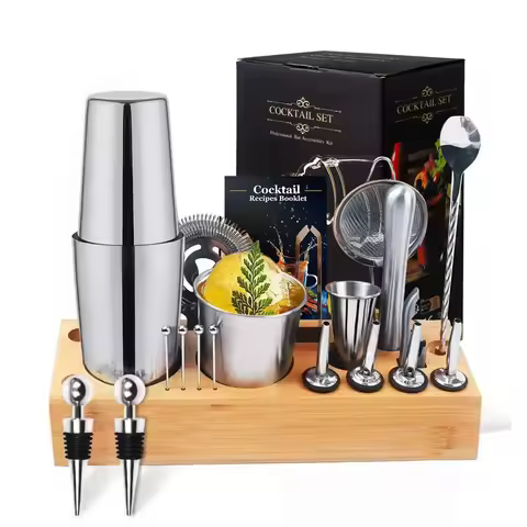 19pcs Cocktail Boston Shaker Set Bartender bar Kit Shaker Set for Drinks Bartender Accessories Full 