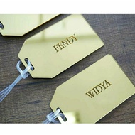 GANTUNGAN Lugagge/Bag Custom Acrylic Luggage Hanger Gold Name/Silver Red/Blue Luggage Tag