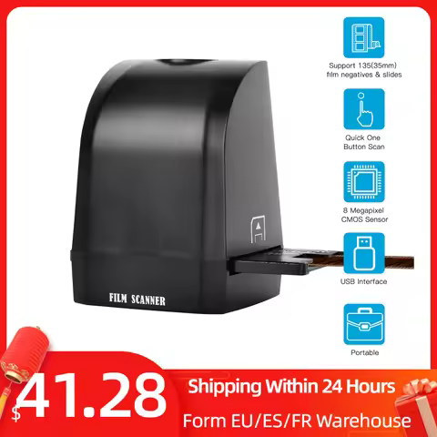 135 Film Slide Scanner Converter Portable Negative Film Scanner 8 Megapixel CMOS Convert 35mm/135mm