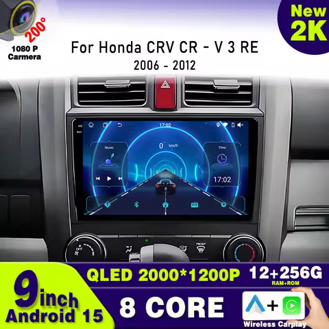 Android 15 Auto Car Radio For Honda CRV CR-V 3 2006 2008 2009 2010 2011 Multimedia Wireless Carplay 