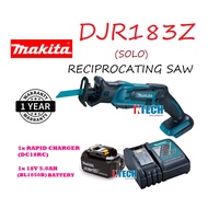MAKITA DJR183Z  RECIPROCATING SAW C/W 1x 5.0AH BATTERY(BL1850B)+1x RAPID CHARGER