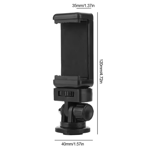 Camera Hot Shoe Phone Holder with Cold Shoe Mount Universal Phone Tripod Mount Smartphone Clip for C