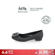 POLO CLUB  รองเท้ายาง  รุ่น P1906 สีดำ | รองเท้าคัทชูผู้หญิง รองเท้าหัวมน รองเท้าส้นเตี้ย ส้นสูง0.5นิ้ว  รองเท้าทำงานผู้หญิง