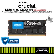 Crucial DDR5-6400 CSODIMM Laptop RAM CL52 - 16GB/24GB/32GB (Limited Lifetime Crucial Warranty)