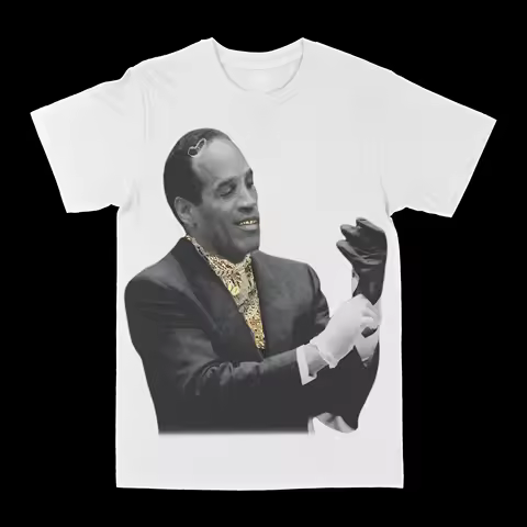 OJ Simpson Men White Cotton TShirt Vintage Retro Hip Hop Streetwear
