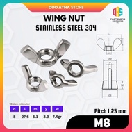 Wing Nut M8 M8 Stainless Steel 304 Ear Nut/ M8 Butterfly Nut/ M8 Butterfly Nut/ SS304
