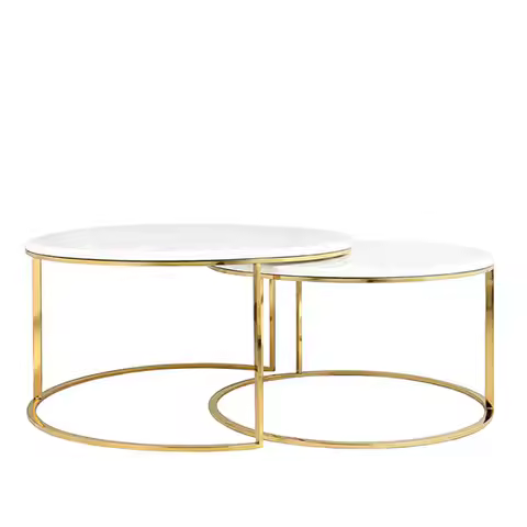 Chinese Supplier Living Room Furniture Design Gold Legs Modern Marble Center Coffee Table