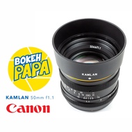 Kamlan 50mm F1.1 เลนส์ละลาย เลนส์มือหมุน สำหรับใส่กล้อง Canon EOS M