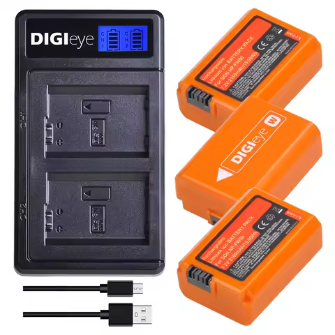 2160mAh NP-FW50 NP FW50 Battery + LCD USB Dual Charger for Sony Alpha a6500 a6300 a7 7R a7R a7R II a