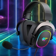 H2002P RGB หูฟังเกมมิ่ง ด้วยไมค์ สำหรับ พีซี คอมพิวเตอร์ PS4 PS5, 7.1 USB ปลั๊ก เสียงเซอร์ราวด์ สูง 