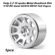 Velg 2.2 10spoke Metal Beadlock Rim 1/10 RC Axial SCX10 RR10 Yeti 