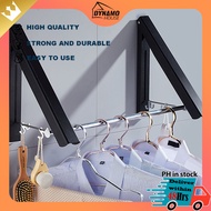 【COD】 Wall Mounted Clothes Drying Rack Folding Clothes Hanger Retractable Hidden Clothes Rack
