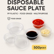 Disposable Sauce Plate [500pcs±] PP Plastic Plate Clear  Chilli Plate Plastic Sauce Plate