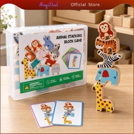 MagiDeal Wooden Creature Stacking Toy Illustrated Creature Stacking Blocks Compact Educational