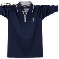 เสื้อยืดเสื้อโปโลแขนยาว VSheng สำหรับไซส์ใหญ่สำหรับผู้ชาย M ถึง6XL เสื้อมีซิป