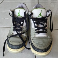 SALEEEE Air Jordan 3 III retro Chlorophyll second seken 44.5 sepatu
