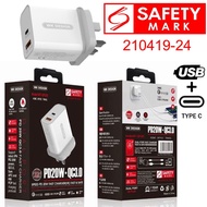 WK DESIGN SG SAFETY MARK PD20W QC3.0 Fast USB Charger Quick Charging USB Adapter