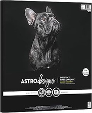Astrodesigns Crafting Cardstock, 12" x 12", 65 lb/176 gsm, Very Black, 60 Sheets (91523)