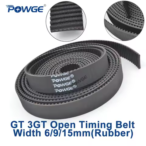 POWGE GT 3GT Open synchronous Timing belt width 6/9/15mm 3GT-6/3GT-9/3GT-15 Rubber Small Backlash Ac