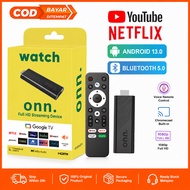 ONN Google TV Stick Android 14 Streaming Device Full HD HDMI Media Player Dual Band WiFi 2.4G/5G Voi