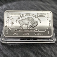 American Bison Bull Bull Commemorative Silver Bar 1 Ounce Silver-Plated Commemorative Medal Commemor