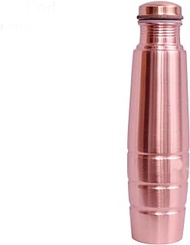 Light Brown Pure Copper Water Bottle With Leak Proof Lid And Glossy Finish Copper Water Bottle 1 Litre For Healthy Drink