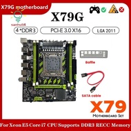 X79G Motherboard+SATA Cable+Bezel LGA2011 4XDDR3 RECC Slot M.2 NVME PCI-E X16 6XUSB2.0 SATA3.0 Serve