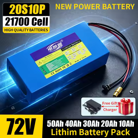 New High Quality Batteries 20S10P 21700 72V 50Ah 40Ah 20Ah Lithium Battery Pack Built-in BMS 2000/35
