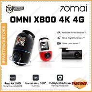 70mai Omni X800 360° Dashcam with 4K resolution 4G GPS & AI Parking Surveillance HDR Night Vision Ka