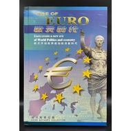 Y3782:  AGE OF EURO Coins & Stamps Collection 《 欧元时代 》钱币·邮票 珍藏册 #1美元连体纪念钞1枚 #2002年发行的5欧元纸钞1枚 #欧元流通币1
