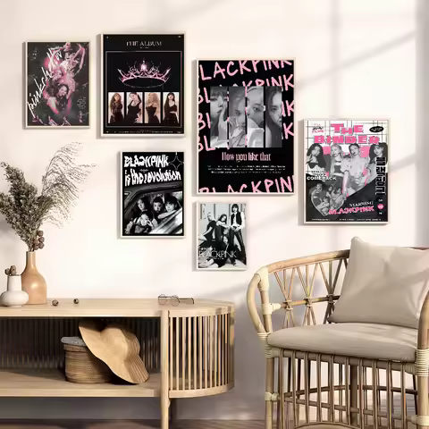 Kpop-Blackpink -L Classic Movie Posters Fancy Wall Sticker For Living Room Bar Decoration Room Wall 