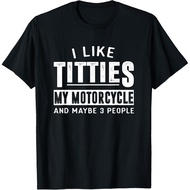 Men's cotton T-shirt Funny Motorcycle Shirts for Men I Like Titties Adult Humor T-Shirt Fast Shippin