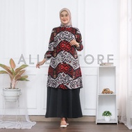Gamis Couple Batik Motif Songket Modern Premium Dress Muslim Gamis Batik Kombinasi dan Kemeja Batik