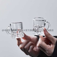 Wind Shochu Glass with Handle Mini Spirit Glass One Sip Glass Household Commercial Fruit Glass Glass