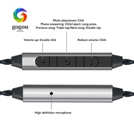 GOGOU MMCX to Type C Headphone Cable, Built In Microphone 120cm / 47.24in 4-Strand Braided Upgrade C