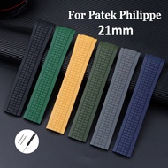 Curved End TPU Watch Band 21mm for Patek Philippe Aquanaut Series 5164A 5167A 5168A PP Silicone Brac